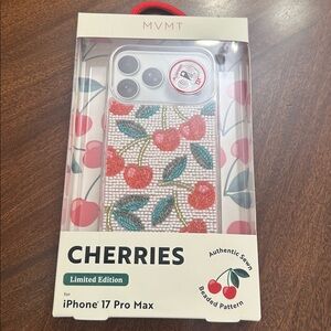 MVMT limited edition CHERRIES 🍒 IPhone 17 pro max beaded case